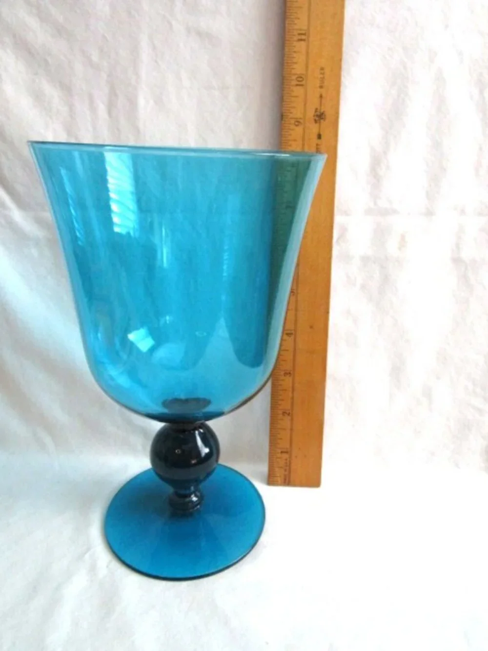 Morgantown Glass Urn Vase Blue 5